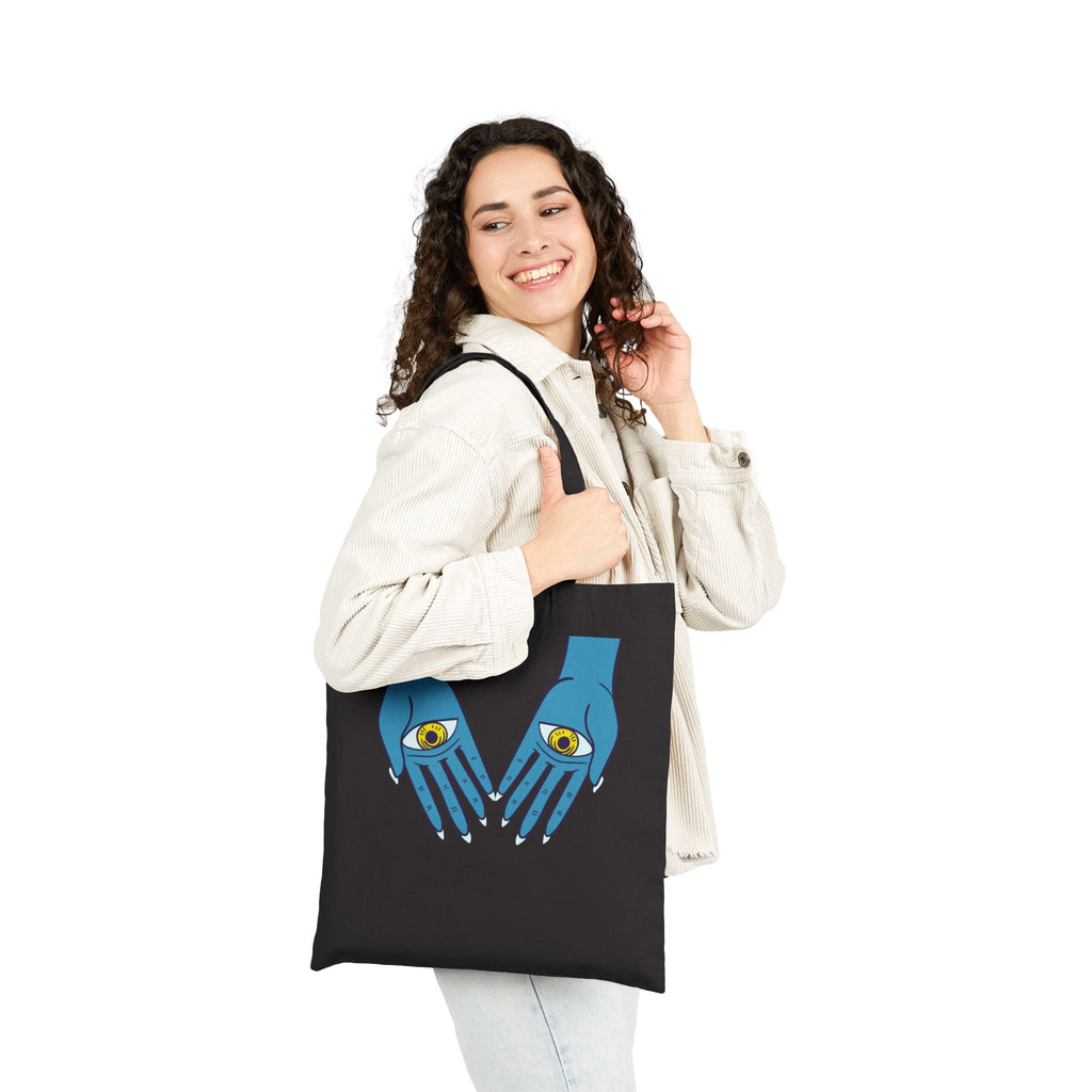 Psychedelic Sun Goddess Tote Bag | Boho Mystic Hands Tote