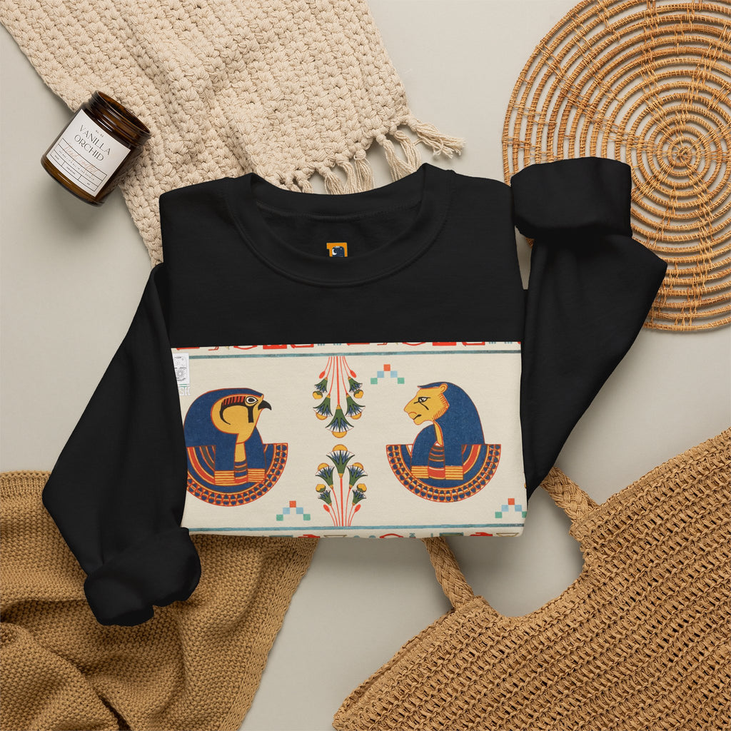Egyptian Horus Pattern Sweatshirt | Retro Folk Art Crewneck