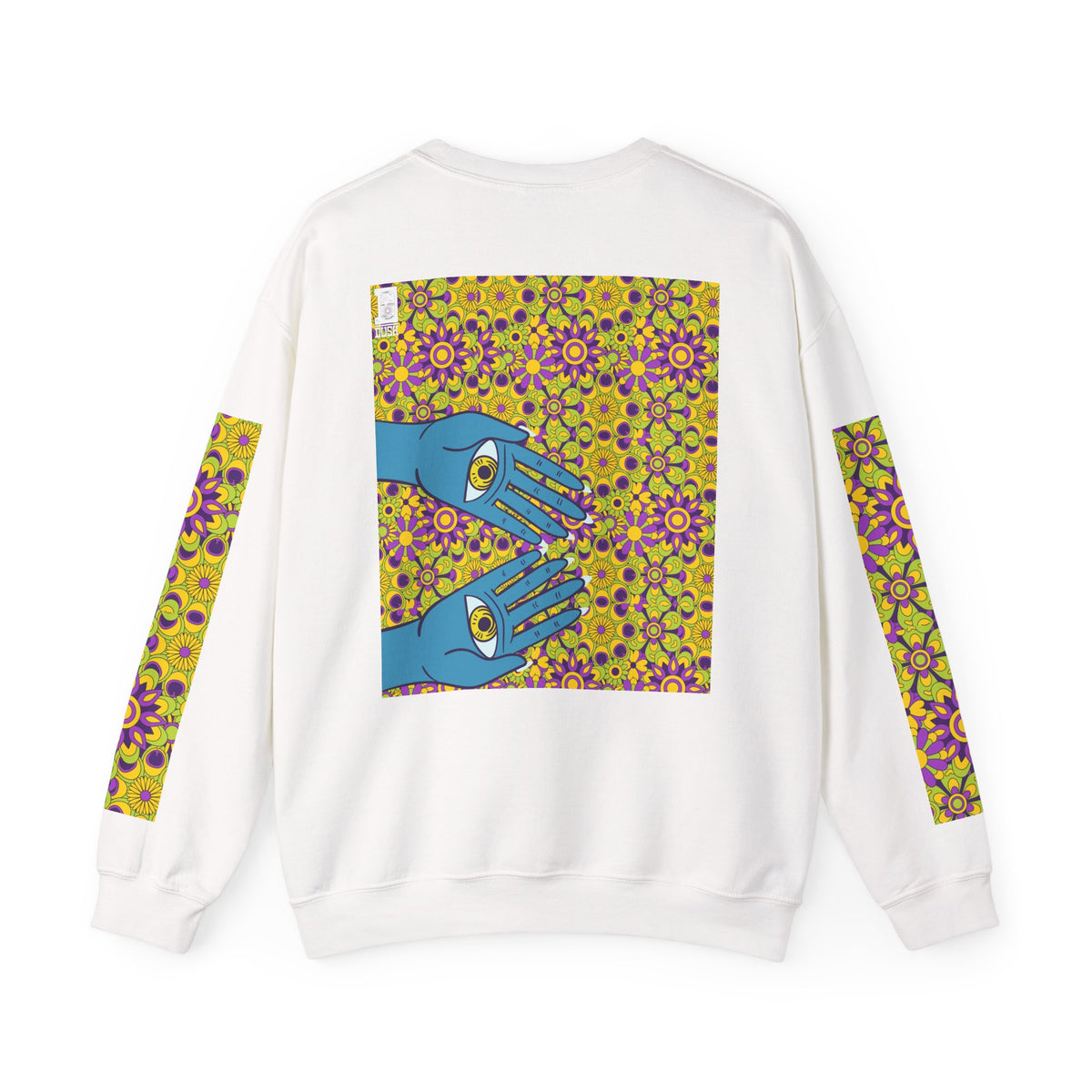 Psychedelic Tongue & TV Illustration Sweatshirt | Kaleidoscope Sleeve Art