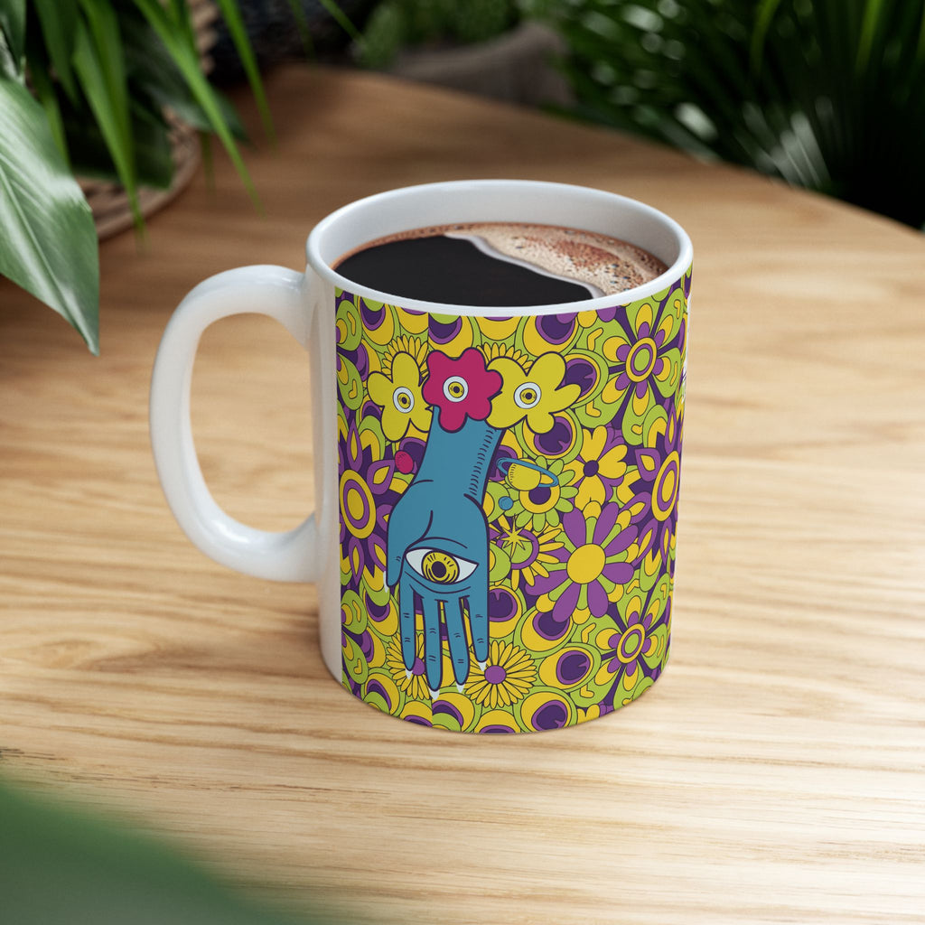 Retro Floral Pattern Mug | 11oz 15oz Ceramic
