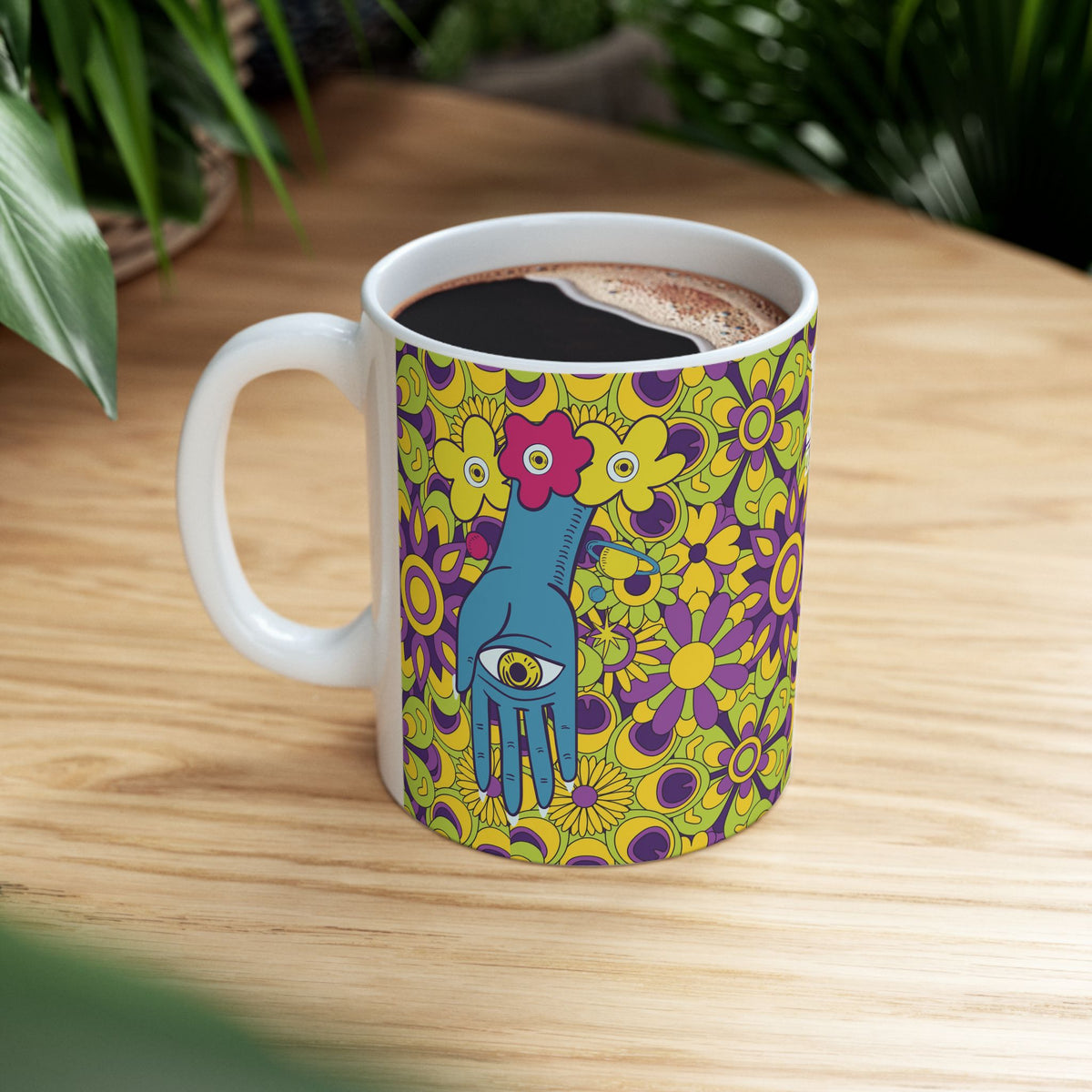 Retro Floral Pattern Mug | 11oz 15oz Ceramic