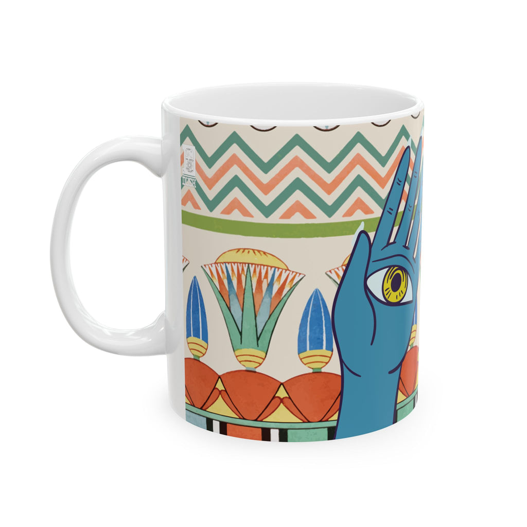 Mystic Hand Eyes Mug | Boho Tarot Illustration Ceramic Coffee Cup