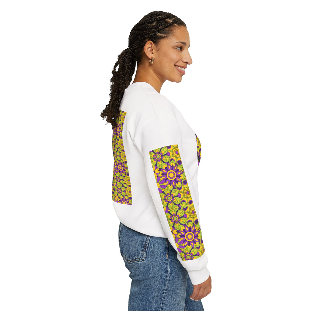 Psychedelic Tongue & TV Illustration Sweatshirt | Kaleidoscope Sleeve Art