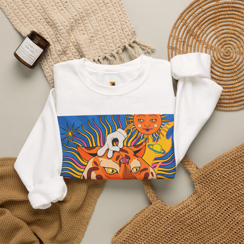 Psychedelic Tiger Tongue Sweatshirt | Retro 70s Pop Art Crewneck