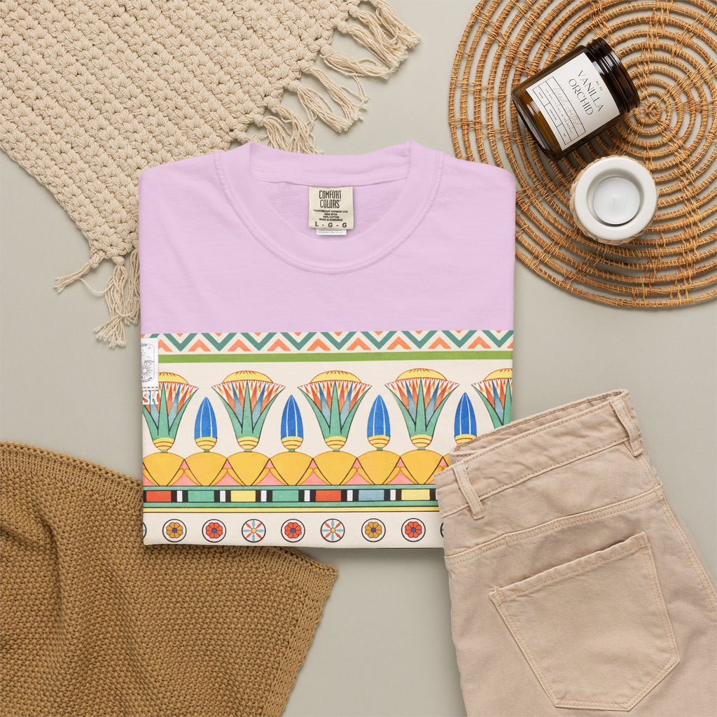 Egyptian Lotus Pattern T-Shirt | Comfort Colors Garment-Dyed Tee
