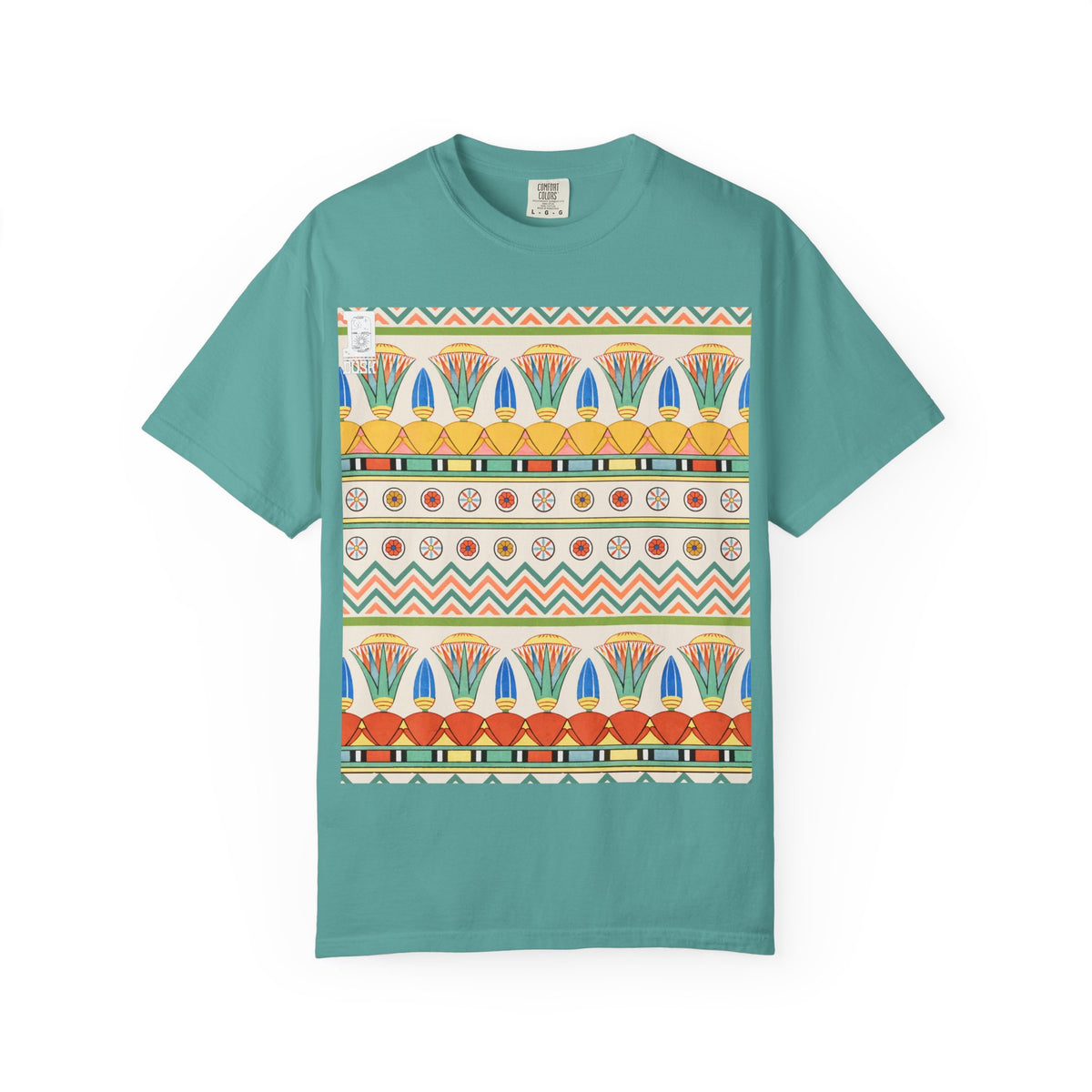 Egyptian Lotus Pattern T-Shirt | Comfort Colors Garment-Dyed Tee