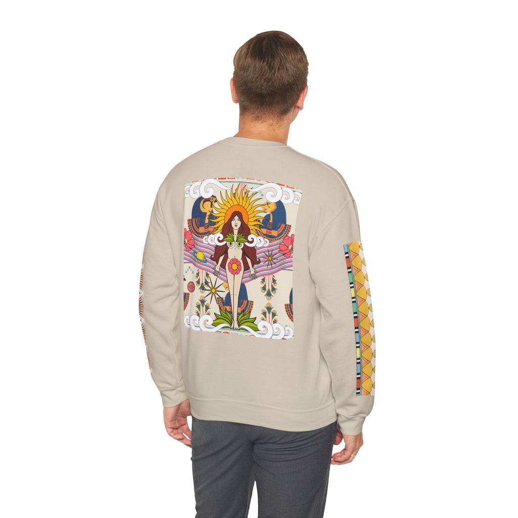 Egyptian Horus Pattern Sweatshirt | Retro Folk Art Crewneck