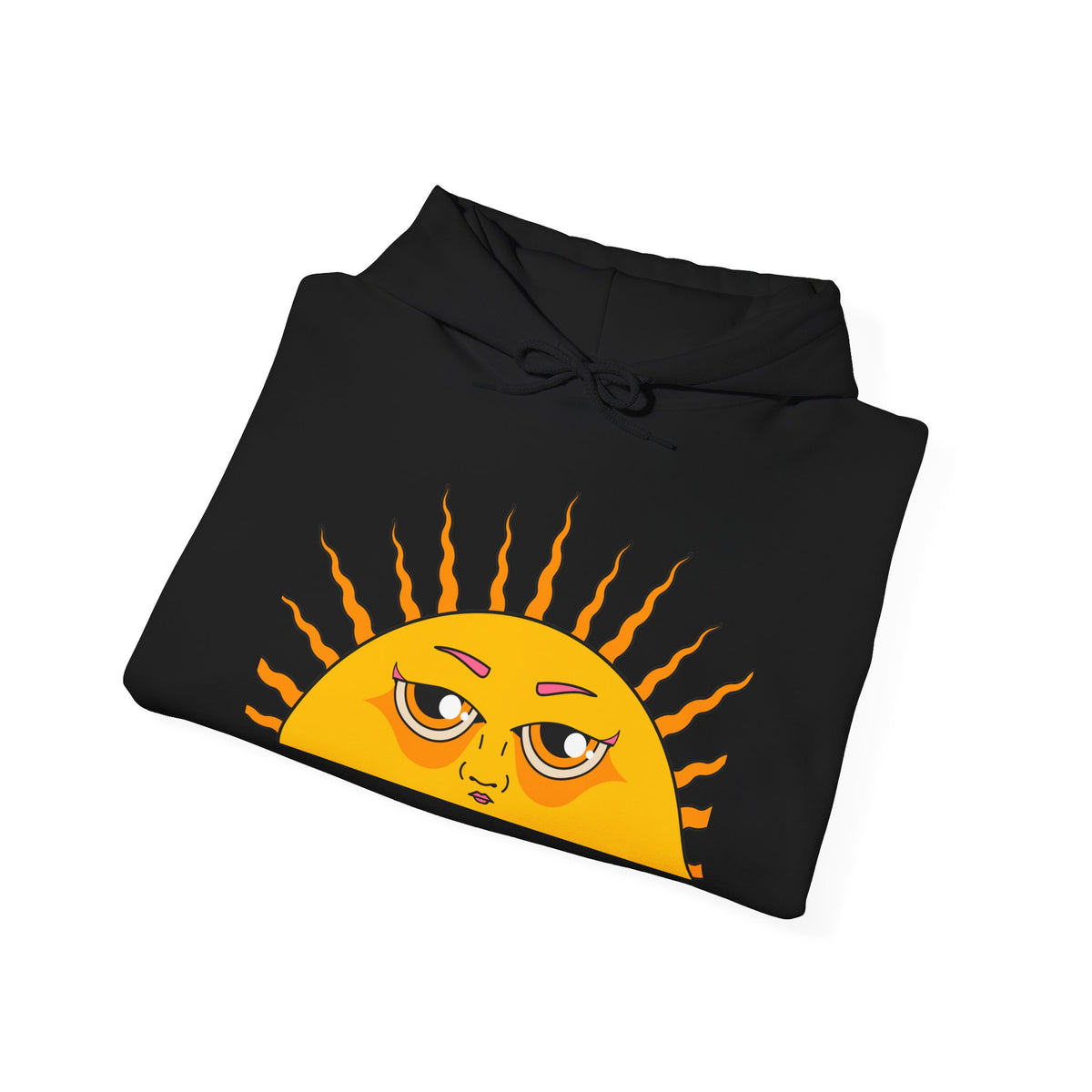 Sleepy Sun Hoodie - Psychedelic Retro 70s Sunrise Graphic Sweatshirt with Sleeve Print