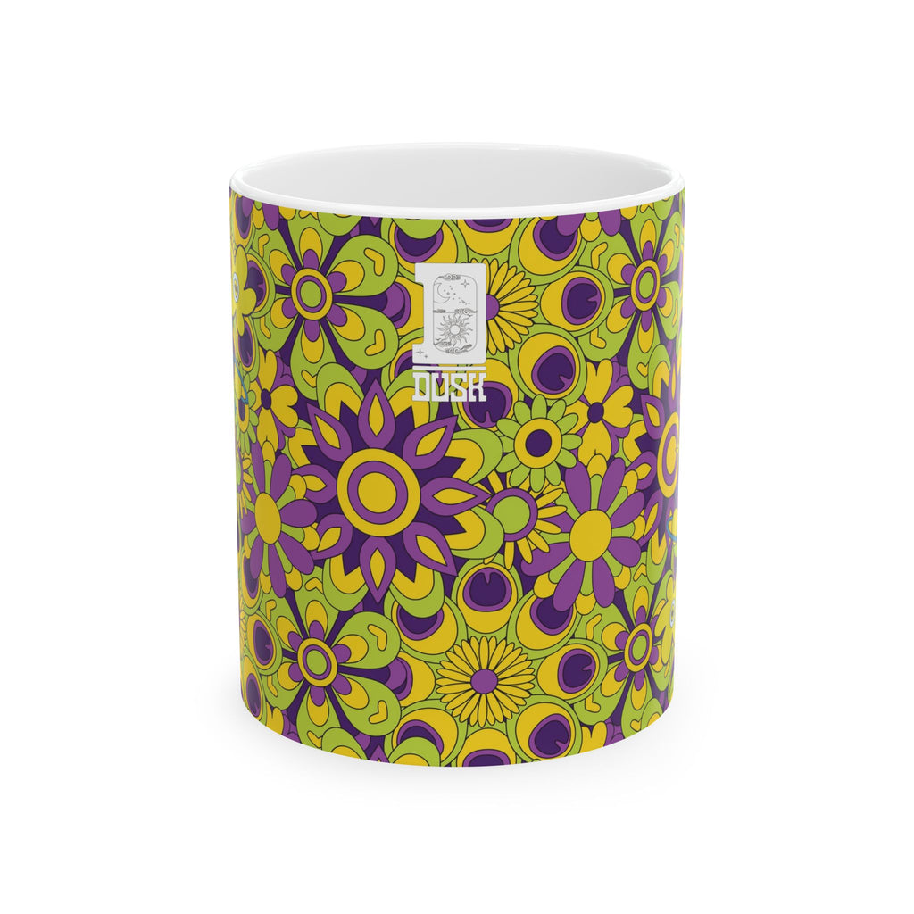 Retro Floral Pattern Mug | 11oz 15oz Ceramic