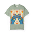 Blue Hand Eyes graphic T-shirt | Bohemian Eye Pattern Tee