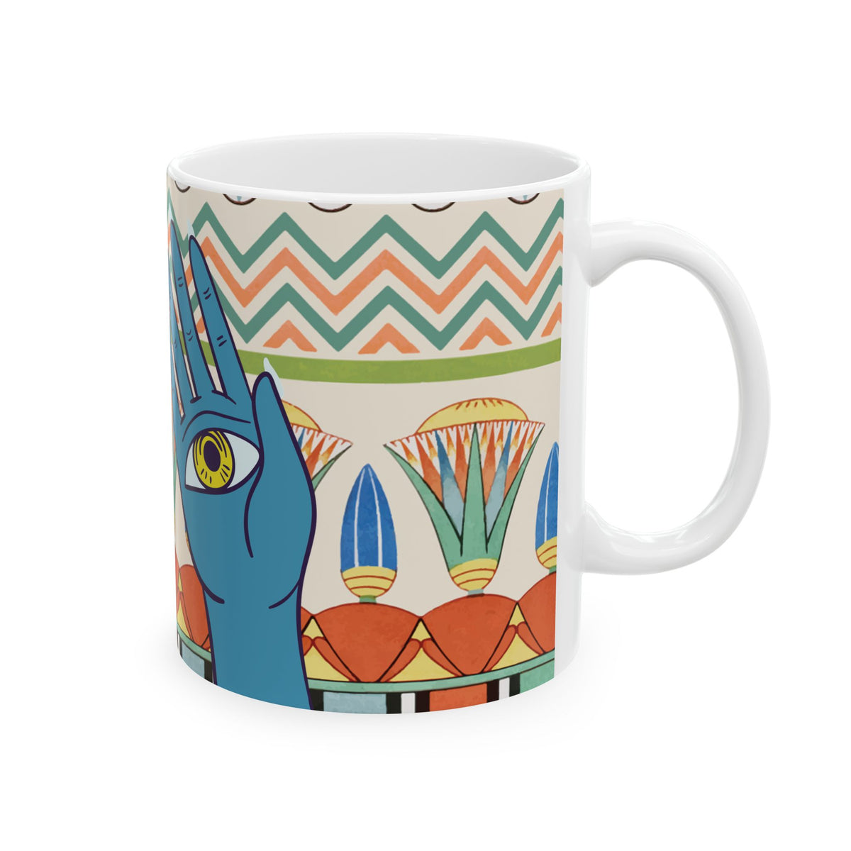 Mystic Hand Eyes Mug | Boho Tarot Illustration Ceramic Coffee Cup