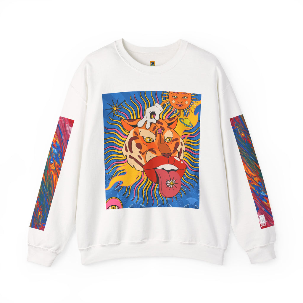 Psychedelic Tiger Tongue Sweatshirt | Retro 70s Pop Art Crewneck