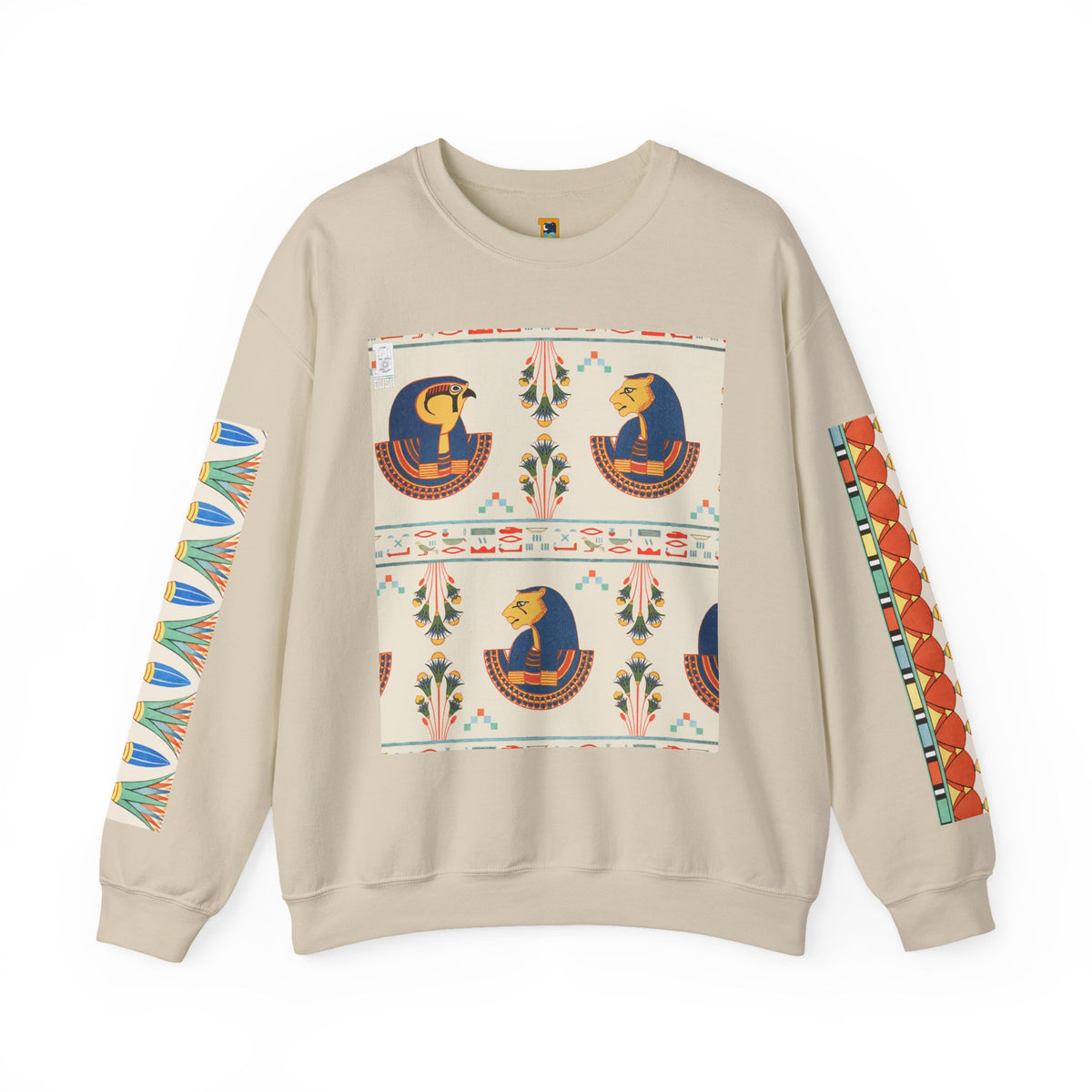 Egyptian Horus Pattern Sweatshirt | Retro Folk Art Crewneck