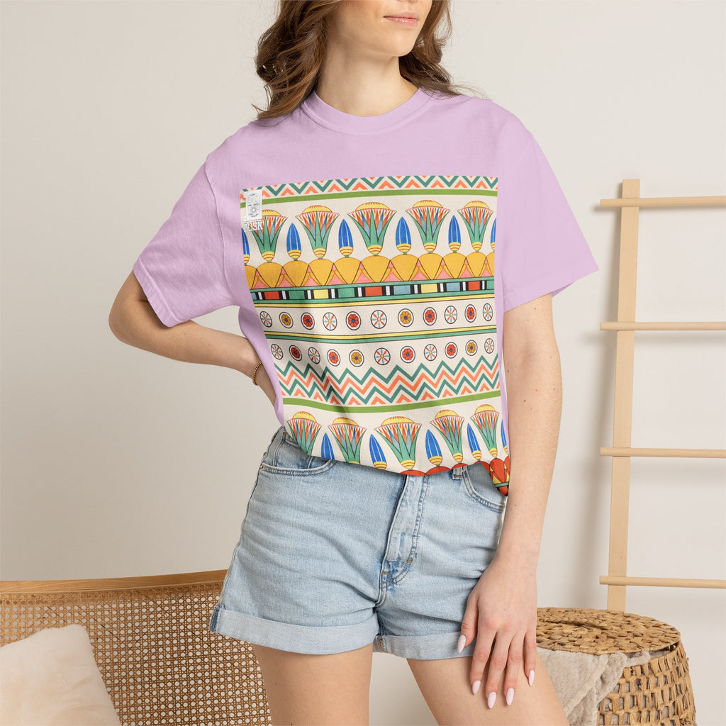 Egyptian Lotus Pattern T-Shirt | Comfort Colors Garment-Dyed Tee