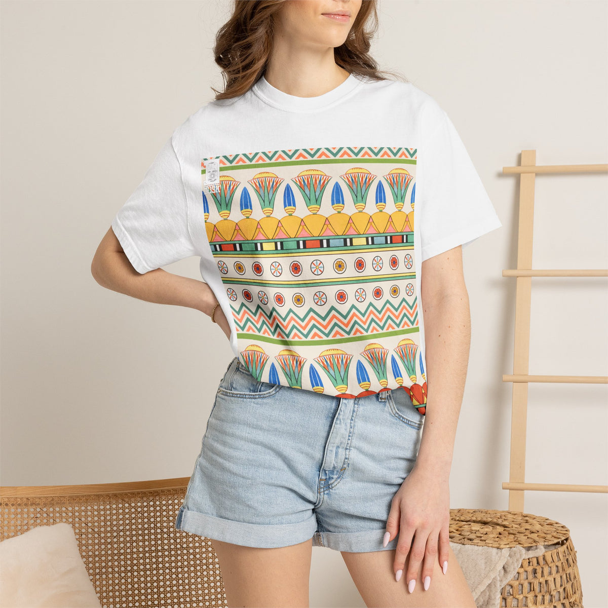 Egyptian Lotus Pattern T-Shirt | Comfort Colors Garment-Dyed Tee