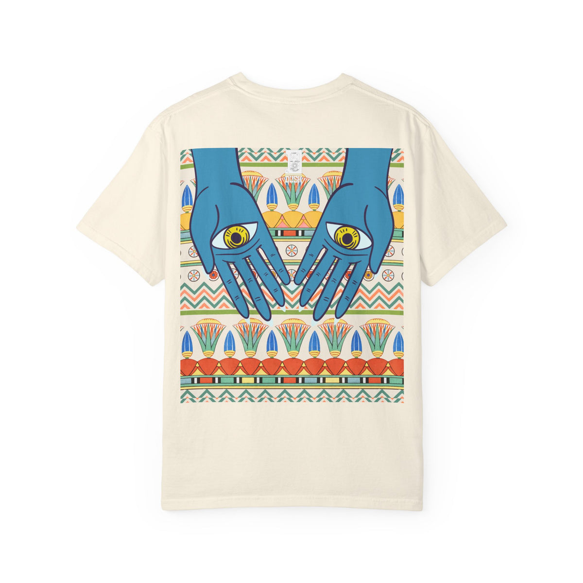 Blue Hand Eyes graphic T-shirt | Bohemian Eye Pattern Tee