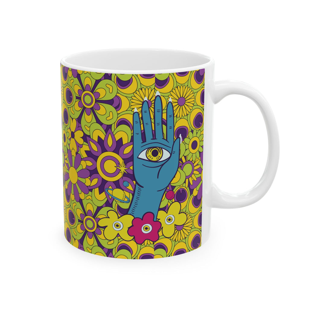 Retro Floral Pattern Mug | 11oz 15oz Ceramic