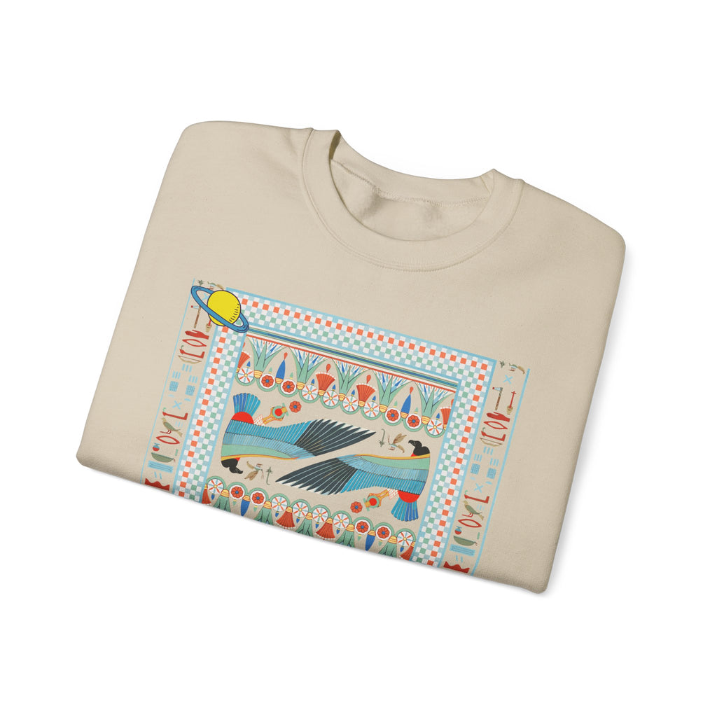Folk Art Whale Sweatshirt - Boho Mystic Hands Crewneck, Retro Ocean Graphic Unisex Sweater