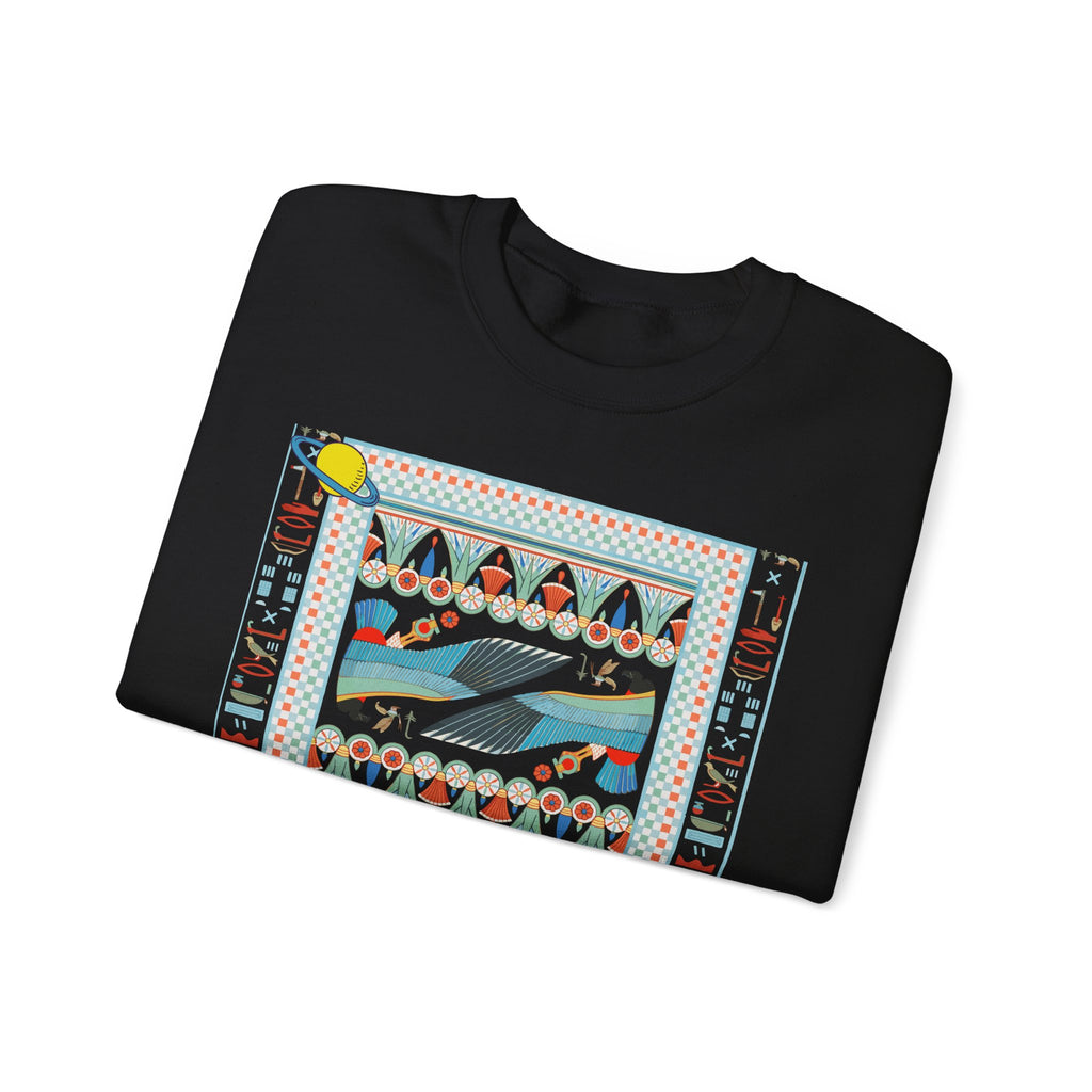 Folk Art Whale Sweatshirt - Boho Mystic Hands Crewneck, Retro Ocean Graphic Unisex Sweater