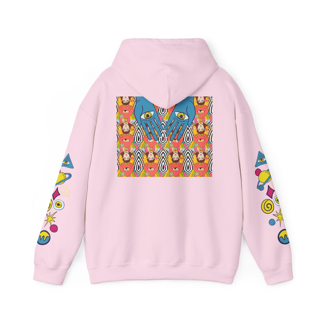 Blue Hand Eyes hoodie | Psychedelic Pattern Hoodie, Sleeve Graphic