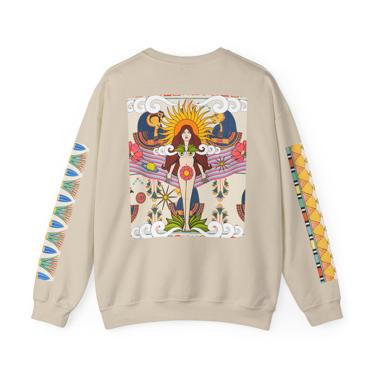 Egyptian Horus Pattern Sweatshirt | Retro Folk Art Crewneck