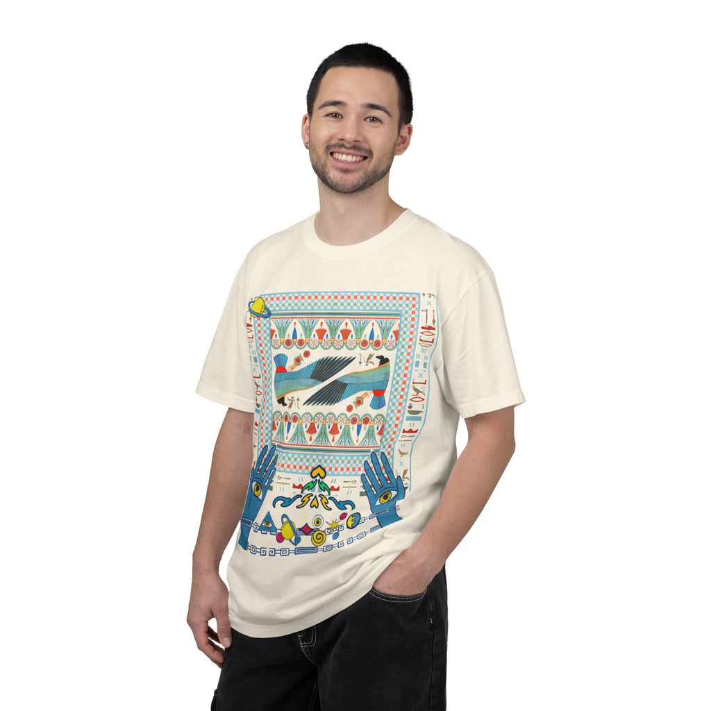 Mystic Hands Graphic Tee, Retro Folk Art Celestial Shirt, Comfort Colors Garment-Dyed Unisex T-Shirt