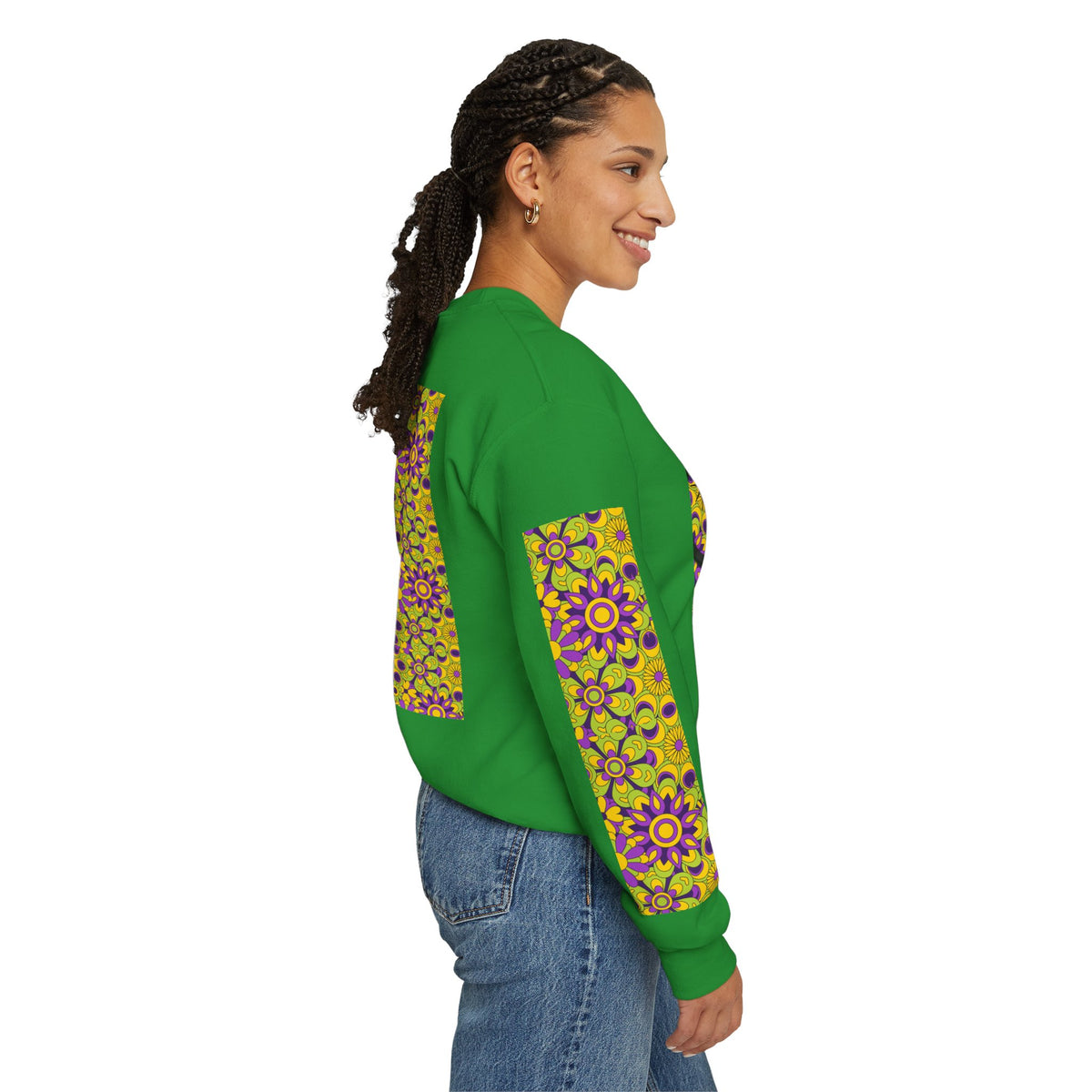 Psychedelic Tongue & TV Illustration Sweatshirt | Kaleidoscope Sleeve Art