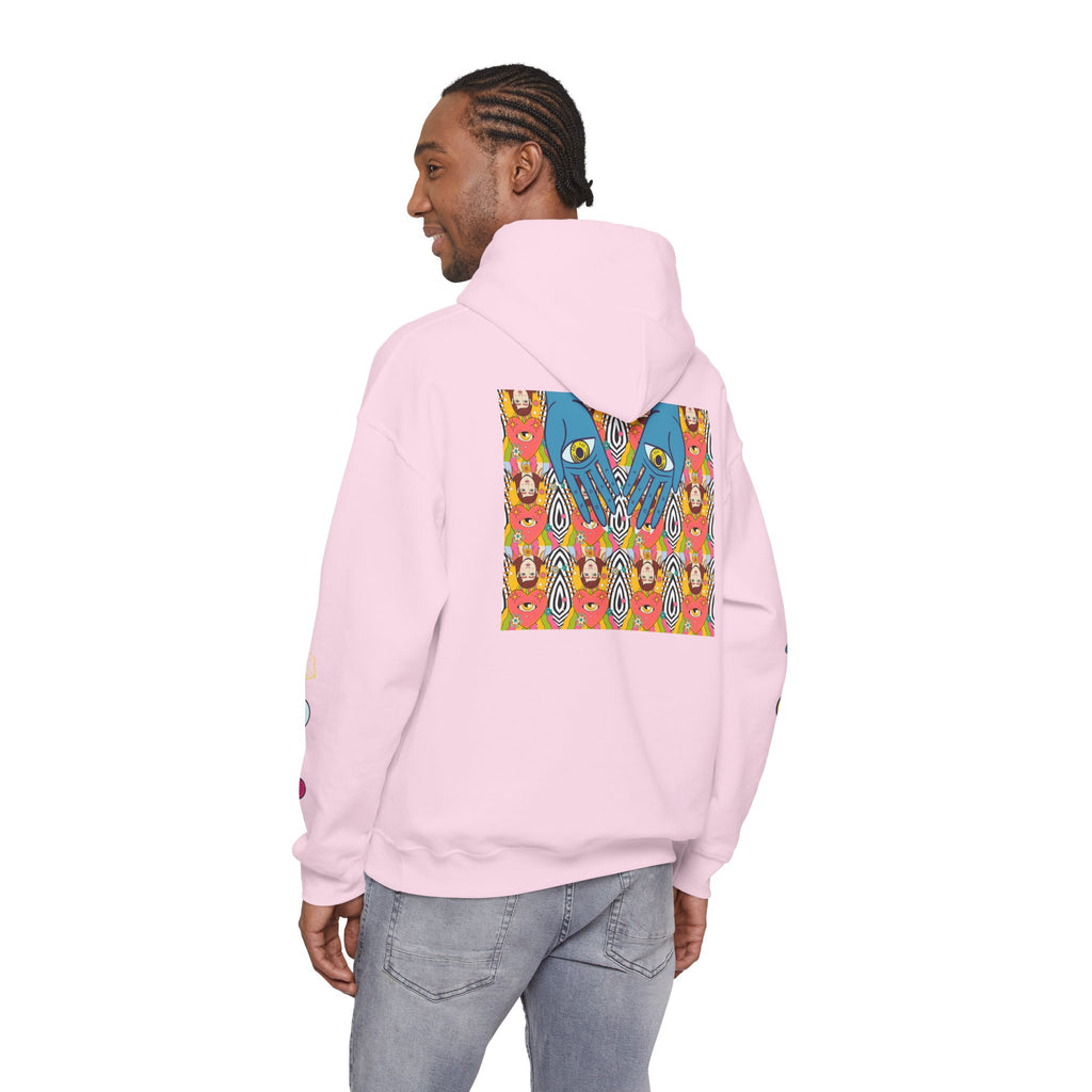 Blue Hand Eyes hoodie | Psychedelic Pattern Hoodie, Sleeve Graphic