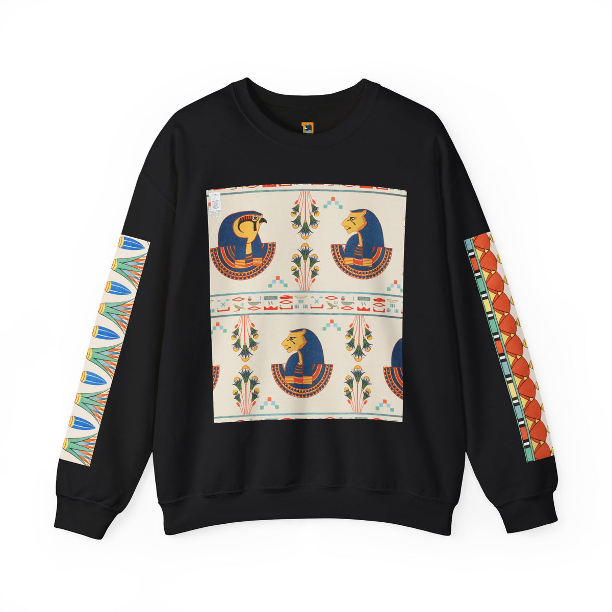 Egyptian Horus Pattern Sweatshirt | Retro Folk Art Crewneck