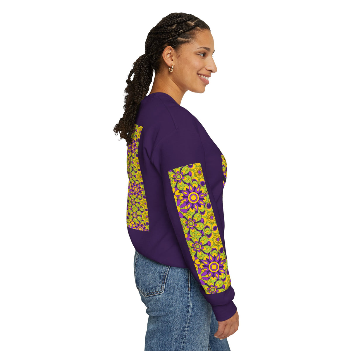 Psychedelic Tongue & TV Illustration Sweatshirt | Kaleidoscope Sleeve Art