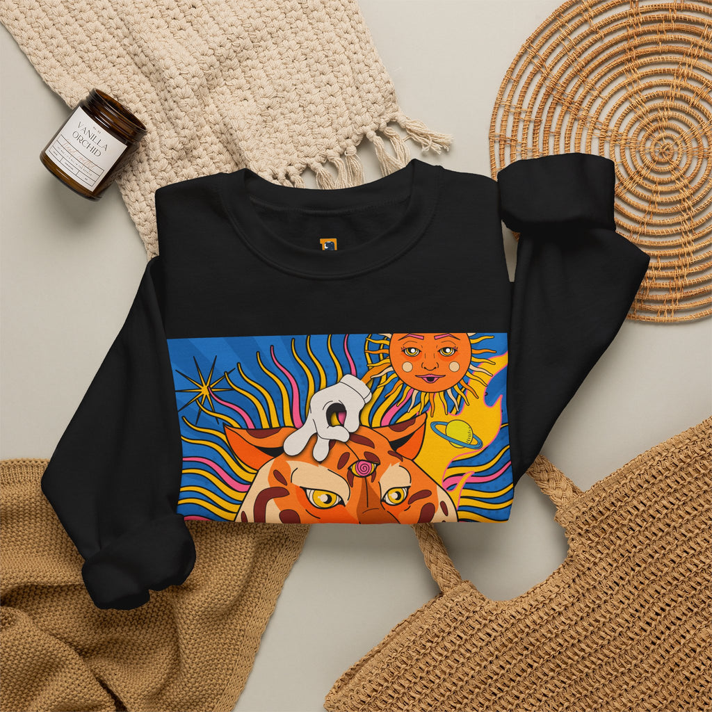 Psychedelic Tiger Tongue Sweatshirt | Retro 70s Pop Art Crewneck