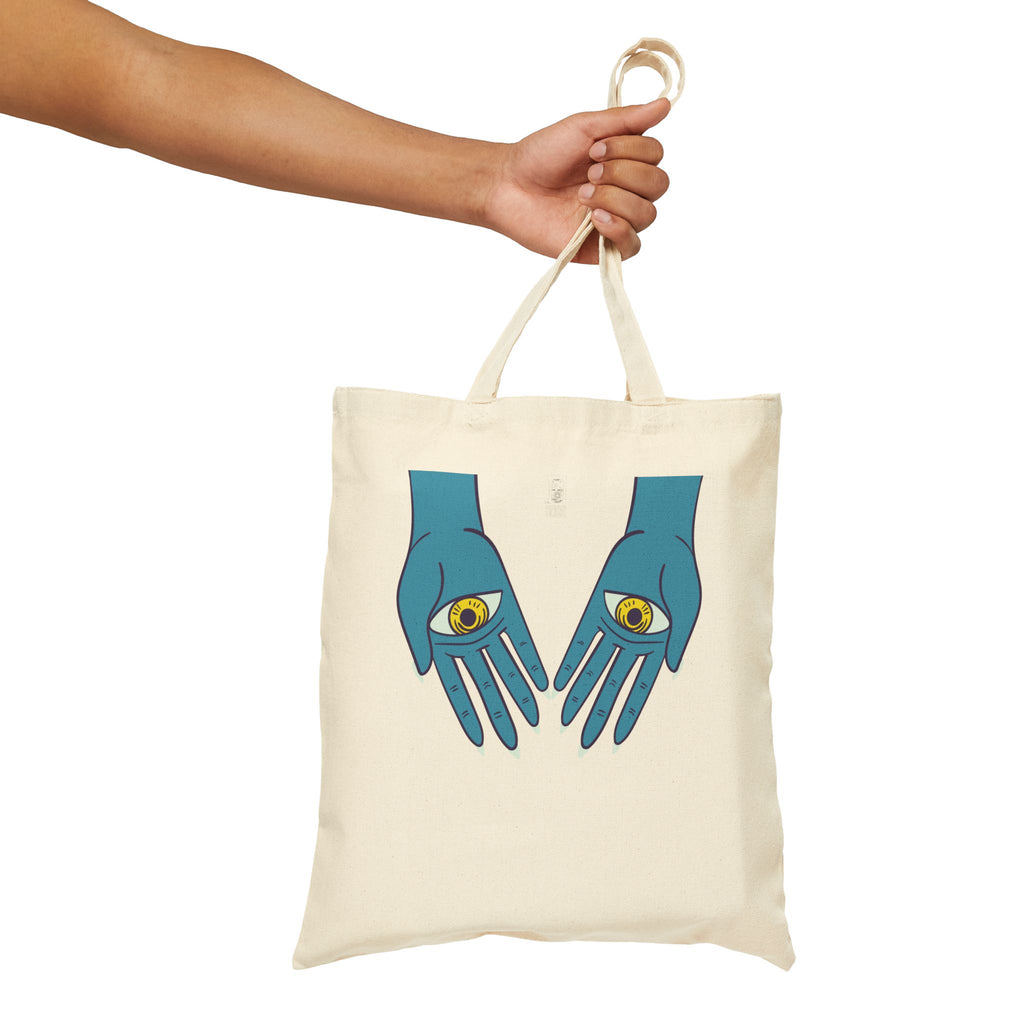 Psychedelic Sun Goddess Tote Bag | Boho Mystic Hands Tote