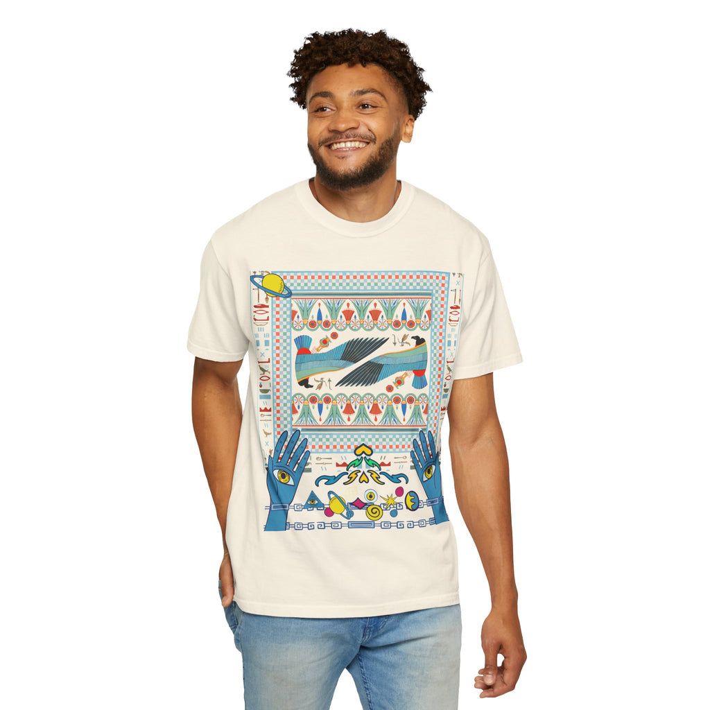 Mystic Hands Graphic Tee, Retro Folk Art Celestial Shirt, Comfort Colors Garment-Dyed Unisex T-Shirt
