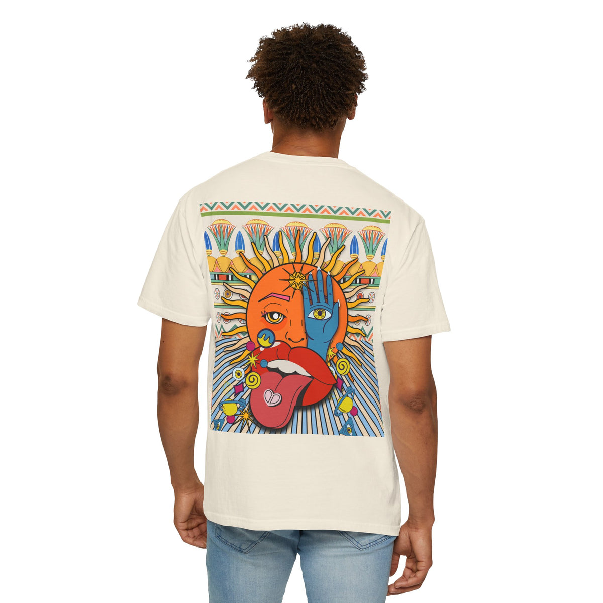 Egyptian Lotus Pattern T-Shirt | Comfort Colors Garment-Dyed Tee