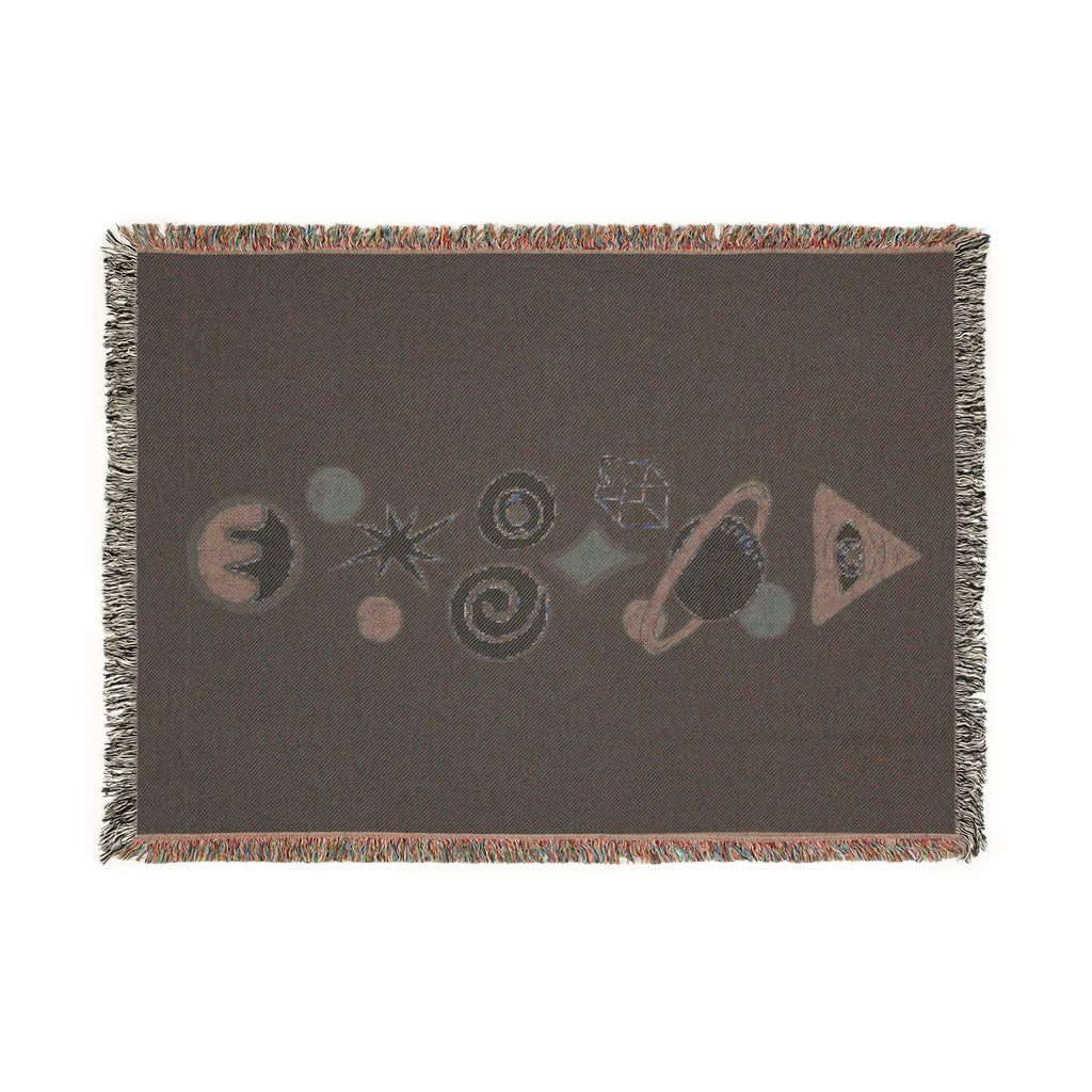 Celestial Woven Throw Blanket - Mystic Sun, Moon & Planets Cotton Tapestry, Boho Retro Cosmic Home Decor